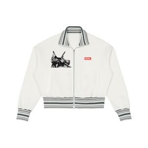 Doberman Dog Cool Hip Hop Trap White Jacket with Graphic and Striped ORIGNL™